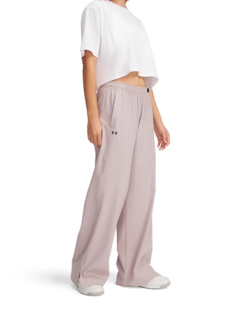Under Armour Wide-Leg Rival Performance Pants NWT Medium Gray/ Lilac